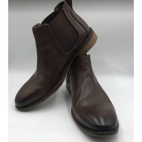 Nunn Bush Men's Brown Leather Ankle Boots Size 8.5 Memory Foam Dual Comfort - Picture 4 of 13